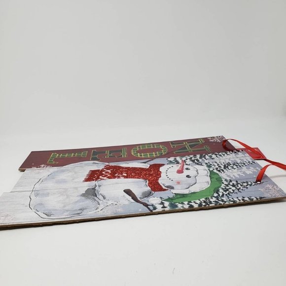 Noel Christmas Snowman with Glitter Accent Hanging Sign Holiday Decor 14" - Picture 7 of 9